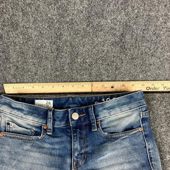 Gap Always Skinny Jeans Womens 24R Blue Distressed Stretch Casual High Rise - Picture 5 of 10